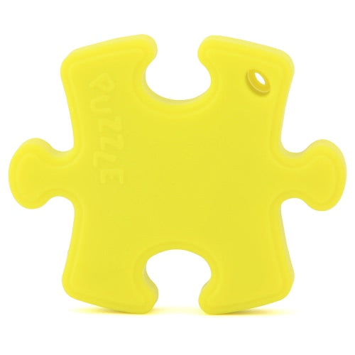 100% Food Grade Silicone Hand Held Irregular Jigsaw Puzzle Autism Awareness Teether Teething Pendant for Necklace Chew Baby Toddler Nursing Jewelry Toy Mom to Wear BPA Free DIY