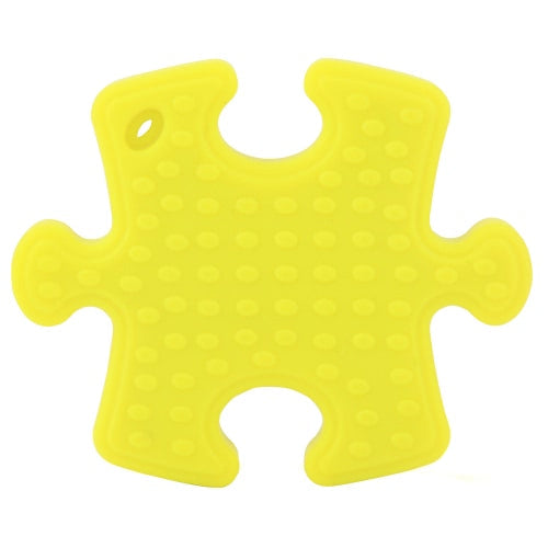 100% Food Grade Silicone Hand Held Irregular Jigsaw Puzzle Autism Awareness Teether Teething Pendant for Necklace Chew Baby Toddler Nursing Jewelry Toy Mom to Wear BPA Free DIY