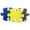 100% Food Grade Silicone Hand Held Irregular Jigsaw Puzzle Autism Awareness Teether Teething Pendant for Necklace Chew Baby Toddler Nursing Jewelry Toy Mom to Wear BPA Free DIY