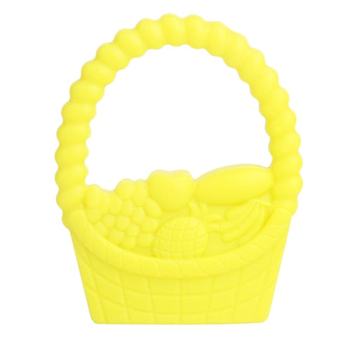 100% Food Grade Silicone Hand Held Chewable Basket Teether Teething Pendant for Necklace Chew Baby Toddler Soothing Nursing Jewelry Toy BPA Free DIY