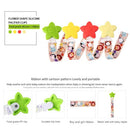 BPA Free Flower-shaped Silicone Pacifier Clips Holder Teether Chain Soother Ribbon Teething Necklace Animal Cartoon Pattern Design Baby Toys Shower Gift