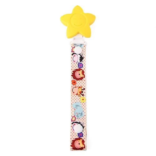 BPA Free Flower-shaped Silicone Pacifier Clips Holder Teether Chain Soother Ribbon Teething Necklace Animal Cartoon Pattern Design Baby Toys Shower Gift