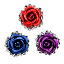 Fashion Alloy Crystal Rhinestone Ear Stud Earrings for Women Girl Rose Flower Red Blue Optional Gift Party Wedding Jewelry Accessories Charming Luxury