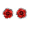 Fashion Alloy Crystal Rhinestone Ear Stud Earrings for Women Girl Rose Flower Red Blue Optional Gift Party Wedding Jewelry Accessories Charming Luxury