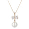 Simple New Fashion Drop Design Pendant Necklace Women Pearl Butterfly Pattern Zircon Collar Clavicle Chain