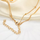 Elegant Multilayer Chain Natural Crystal Pendant Choker Gold Alloy Casual Short Clavicle Necklaces Women Unique Jewelry