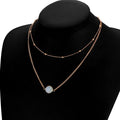 Elegant Multilayer Chain Natural Crystal Pendant Choker Gold Alloy Casual Short Clavicle Necklaces Women Unique Jewelry