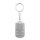 Euramerican Retro Shield Necklace Stainless Steel Army Card Pendant Key Chain Key Ring for Men Jewelry