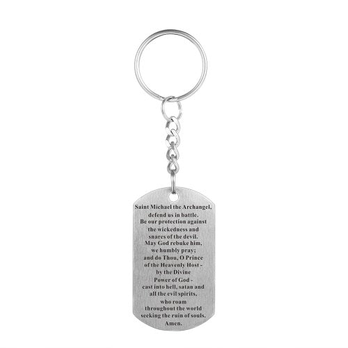 Euramerican Retro Shield Necklace Stainless Steel Army Card Pendant Key Chain Key Ring for Men Jewelry