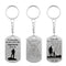 Euramerican Retro Shield Necklace Stainless Steel Army Card Pendant Key Chain Key Ring for Men Jewelry