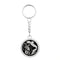 Euramerican Retro Small Round Stainless Steel Pendant Necklace Key Chain Key Ring for Women Jewelry