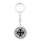 Euramerican Retro Small Round Stainless Steel Pendant Necklace Key Chain Key Ring for Women Jewelry