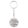 Euramerican Retro Small Round Stainless Steel Pendant Necklace Key Chain Key Ring for Women Jewelry