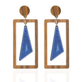 Fashion Lady Natural Wooden Ear Studs for Women Water Shape Drop Dangle Earrings