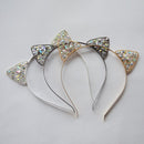 Fashion Cat Ears Hair Hoop Headband for Women Cute Cat Ears Crystal Crown Tiara Hairband Princess Headdress