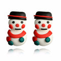 Handmade Cute Snowman Ear Studs