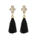 Women Fashion Rhinestones Wool Rope Tassels Earring Gorgeous Jewelry Retro Drop Earring