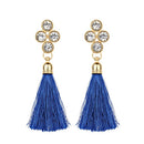 Women Fashion Rhinestones Wool Rope Tassels Earring Gorgeous Jewelry Retro Drop Earring