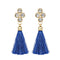 Women Fashion Rhinestones Wool Rope Tassels Earring Gorgeous Jewelry Retro Drop Earring