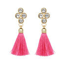 Women Fashion Rhinestones Wool Rope Tassels Earring Gorgeous Jewelry Retro Drop Earring