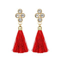 Women Fashion Rhinestones Wool Rope Tassels Earring Gorgeous Jewelry Retro Drop Earring