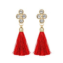 Women Fashion Rhinestones Wool Rope Tassels Earring Gorgeous Jewelry Retro Drop Earring