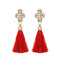 Women Fashion Rhinestones Wool Rope Tassels Earring Gorgeous Jewelry Retro Drop Earring