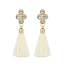 Women Fashion Rhinestones Wool Rope Tassels Earring Gorgeous Jewelry Retro Drop Earring