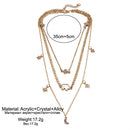 Fashion Multi-layer Necklace Moon Star Elephant Pendant Necklace Clavicle Chain Women Jewelry