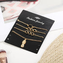 Fashion Simple Jewelry Set Pineapple Love Triangle Star Moon Bracelets Anklets for Women