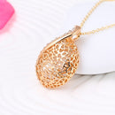 Fashion Hollowed-out Jewelry Set Alloy Rhinestone Necklace Earrings Women Jewelry