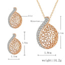 Fashion Hollowed-out Jewelry Set Alloy Rhinestone Necklace Earrings Women Jewelry