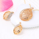 Fashion Hollowed-out Jewelry Set Alloy Rhinestone Necklace Earrings Women Jewelry