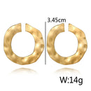 Fashion Irregular Geometry Circular Earrings for Women and Girls Round Ear Studs Accessories with Zinc Alloy