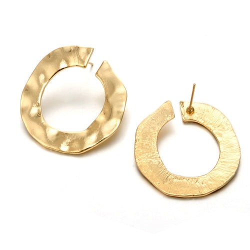 Fashion Irregular Geometry Circular Earrings for Women and Girls Round Ear Studs Accessories with Zinc Alloy