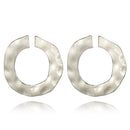 Fashion Irregular Geometry Circular Earrings for Women and Girls Round Ear Studs Accessories with Zinc Alloy