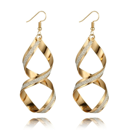 Simple and Fashion Personality Long Earrings Irregular Geometry Rotating Wave Eardrop with Zinc Alloy