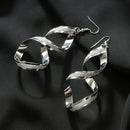 Simple and Fashion Personality Long Earrings Irregular Geometry Rotating Wave Eardrop with Zinc Alloy