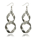 Simple and Fashion Personality Long Earrings Irregular Geometry Rotating Wave Eardrop with Zinc Alloy