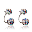 Fashion Crystal Diamond Ball Ear Studs Ear Accessories with Double Balls Earrings for Women and Girls