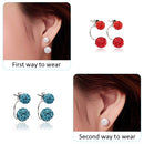 Fashion Crystal Diamond Ball Ear Studs Ear Accessories with Double Balls Earrings for Women and Girls