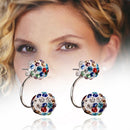 Fashion Crystal Diamond Ball Ear Studs Ear Accessories with Double Balls Earrings for Women and Girls