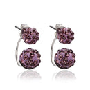 Fashion Crystal Diamond Ball Ear Studs Ear Accessories with Double Balls Earrings for Women and Girls