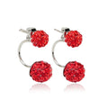 Fashion Crystal Diamond Ball Ear Studs Ear Accessories with Double Balls Earrings for Women and Girls