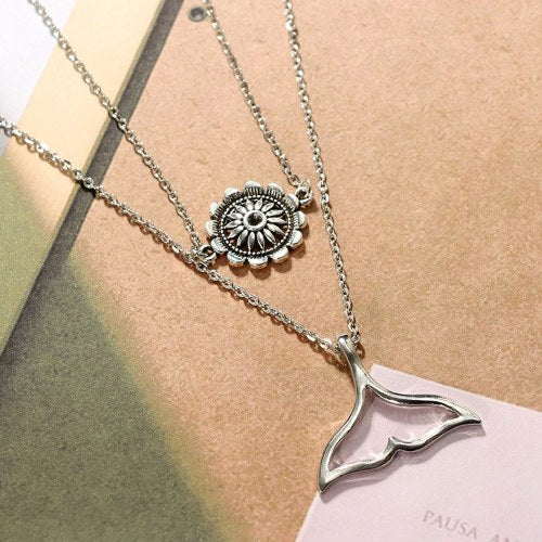 Fashion Personality Vintage Multi-layer Choker Collar Jewelry Long Pendant Necklaces Accessories for Women and Girls with Zinc Alloy