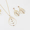 Fashion Exaggerated Round Circle Necklace Earrings Gold Plated Party Rock Personality Jewelry Set