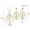 Fashion Exaggerated Round Circle Necklace Earrings Gold Plated Party Rock Personality Jewelry Set