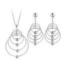 Fashion Exaggerated Round Circle Necklace Earrings Gold Plated Party Rock Personality Jewelry Set