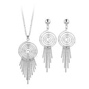 Fashion Exaggerated Swirl Gear Circle Spiral Earrings Necklace Personality Jewelry Set