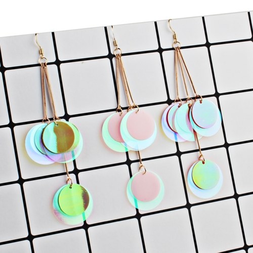 Fashion Exaggerated Bohemian Style Glitter Paillette Earrings Women All-match Jewelry